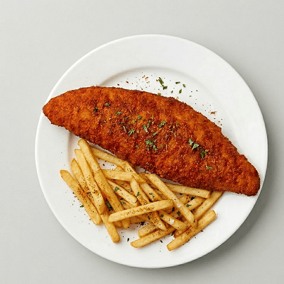 Masala Cod With Chips 