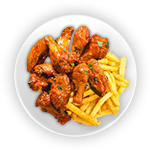 6 Pcs Hot Wings & Chips 
